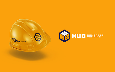 HUB Logo Design bold construction cube cubic design geometric graphic design hub logo logodesign vector yellow