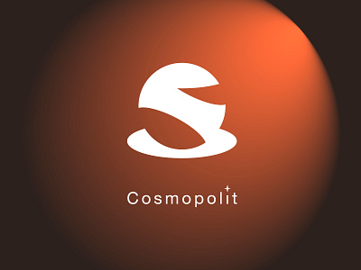 Cosmopolit astronaut branding design gradation illustartion logo minimalist planet vector
