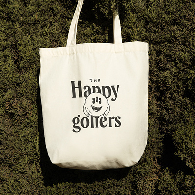 The Happy Golfers Tote Bag Design bag cartoon character clothing golf graphic design icon identity logo sports