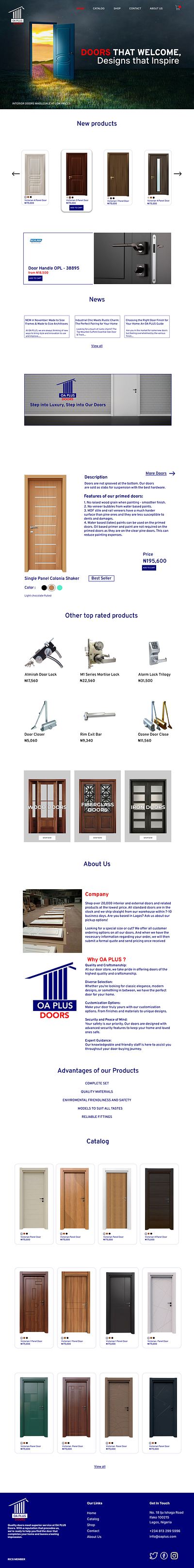 Doors and Accessories Website project adobexd figma typography ui
