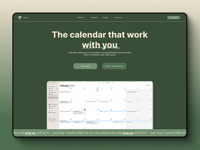 Ontime calendar saas web design app app design branding calendar design graphic design illustration landing page saas saas design schedule time ui ux web app web app design web design website website design