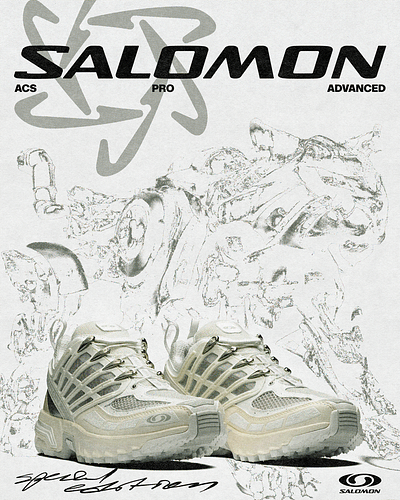 SALOMON ACS PRO ADVANCED Concept Poster conceptposter graphicdesign poster salomon sneaker sneakerdesign visualdesign visualposter