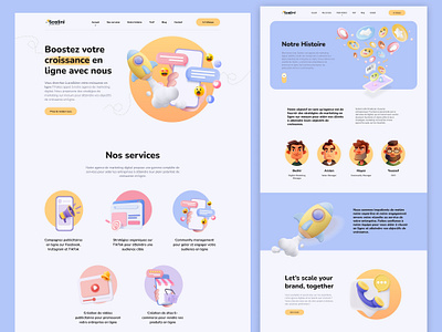 Agency website design 3d agency branding design illustration landing page ui uiux user interface web webdesign