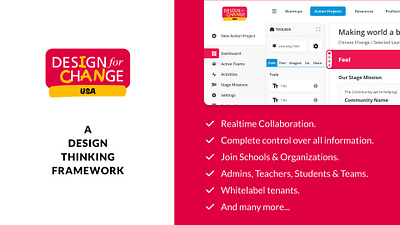 Design for Change - A Design Thinking Framework application dashboard design flat learning management ui ux web application