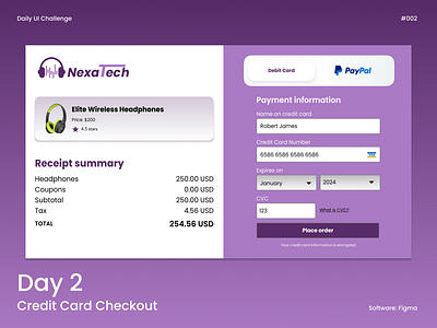 Daily UI: Credit Card Checkout dailyui design figma ui uidesign