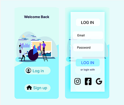 Log in page 3d animation ui