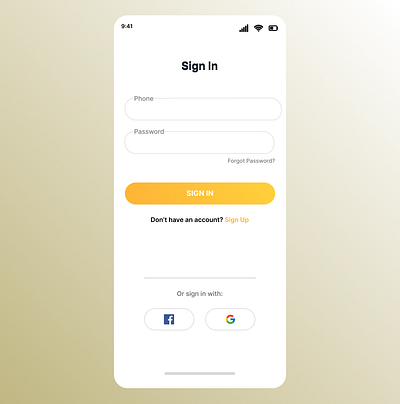 Login screen ui uiux