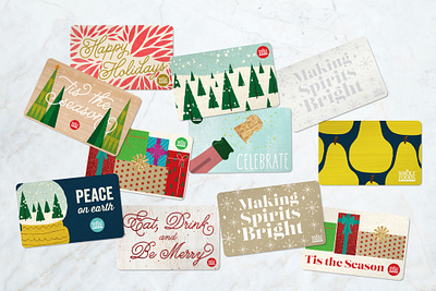 Whole Foods Market Holiday Gift Cards Concepts art direction branding december design food graphic design grocery holiday illustration retail vector winter xmas