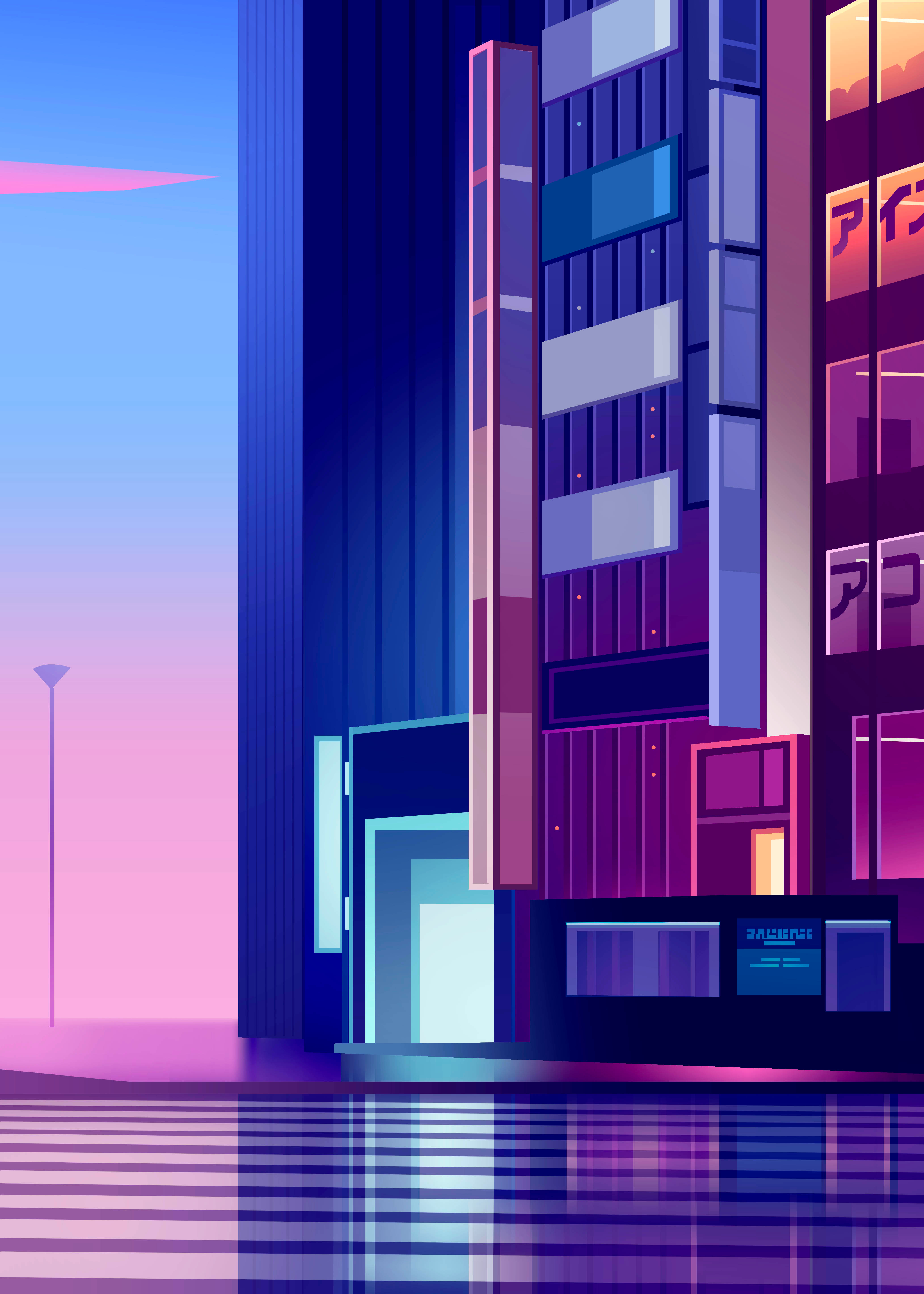 Tokyo city futur illustration japan light neon retro tokyo