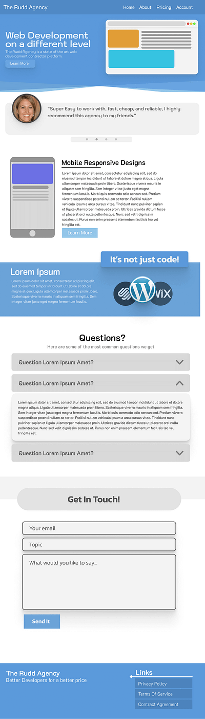 Web Development Agency Landing Page Design design figma html ui web websie