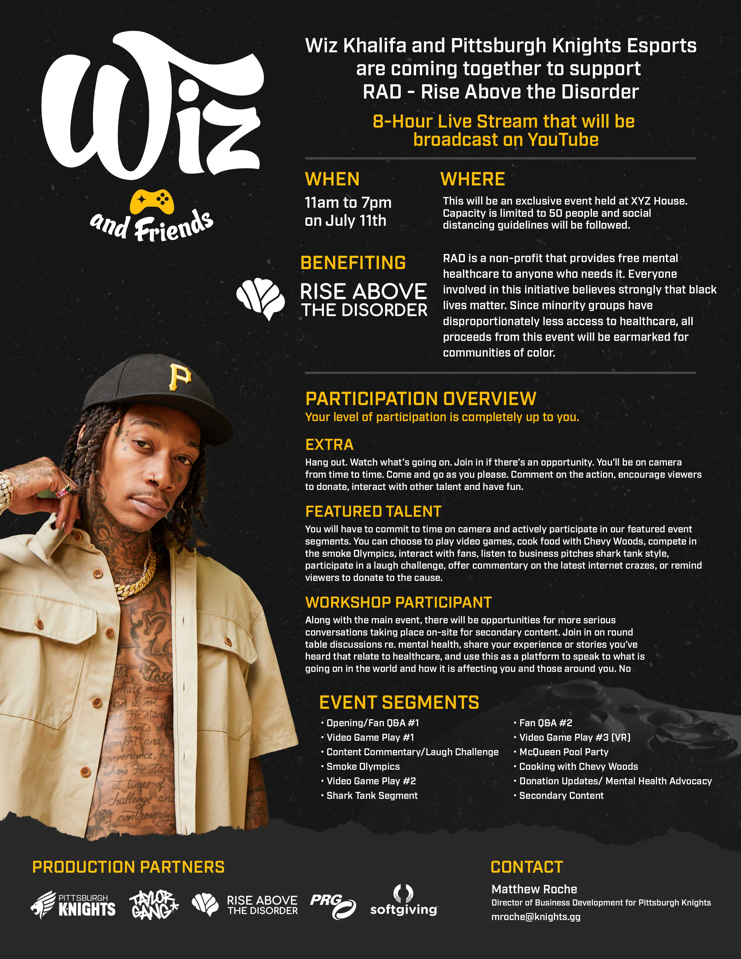 The Pittsburgh Knights x Wiz Khalifa advertising graphic design layout layout design social media