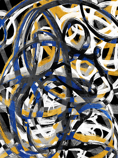 Cursive abstract art black blue branding design drawing graphic design illustration logo procreate texture ui white yellow