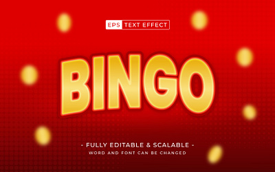Bingo 3d editable text effect - game theme betting coin font modern succeed