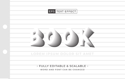 Flip Book text effect. Editable font text effect vector vector