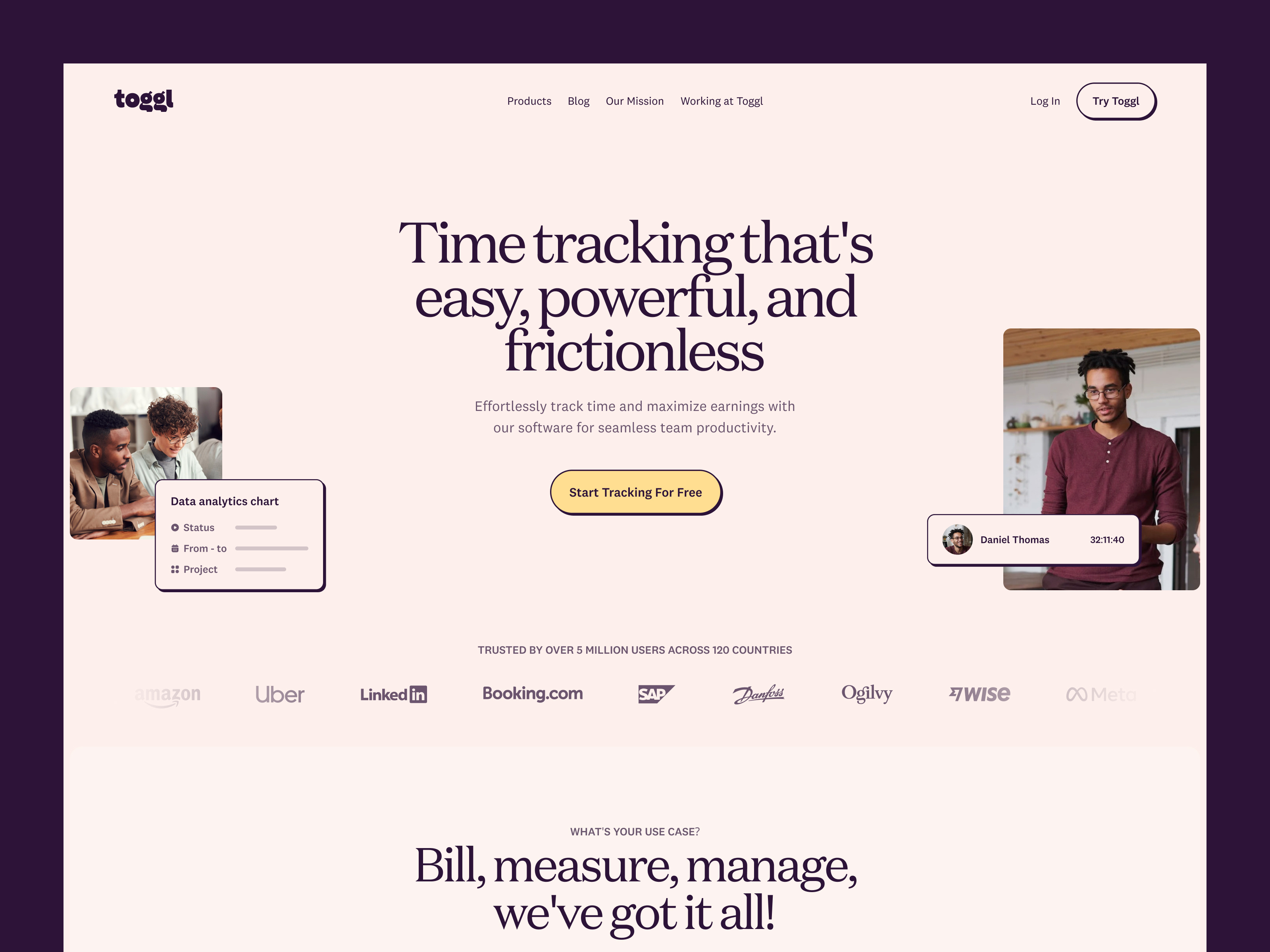 Toggl (Time Tracker) - Website Redesign design web landing page landing ui time tracker design time tracker website toggl toggl website ui ux web web app web design web ui website website design website ui