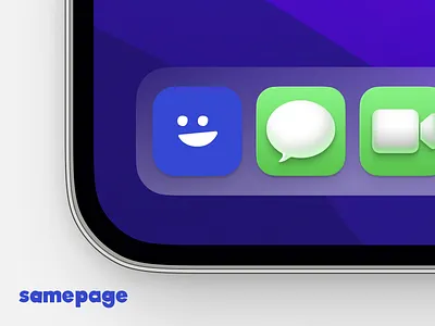 samepage - App Icon app app icon blue brand branding design face family graphic design illustration logo smile typography ui ux vector