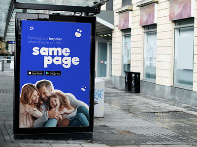 samepage - Advertising advertising blue brand brand branding bus stop design face family graphic design illustration layout logo mockup typography ui vector