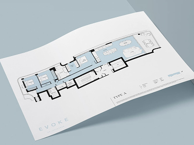 Evoke on Jefferson Floorplan branding clean design floorplan identity property typography