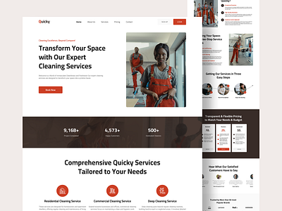 Quicky | Service Provider Landing Page clean cleaning service design service porvider ui ui design web design