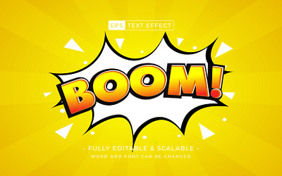 Boom comic 3d style text effect - cartoon style modern