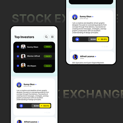 STOCK EXCHANGE UI crypto design finance graphic design illustration portfolio stock tech ui ux web3