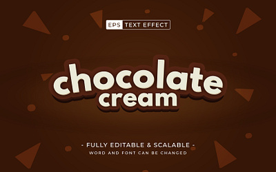 Chocolate cream 3D editable text effect candy