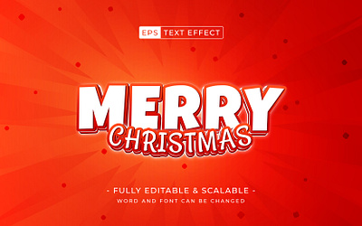 Christmas editable text effect with 3d style vector