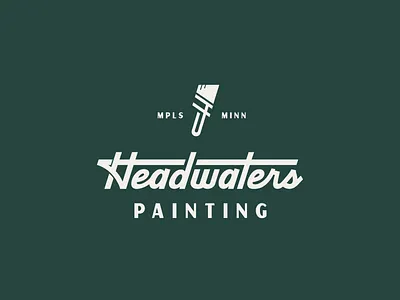 Headwater Painting Logo branding branding design home services branding home services logo logo logo design minnesota painter logo painting company painting company branding painting company logo