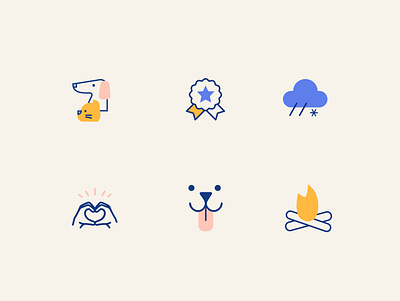 Goldpaw Brand Icons brand icons custom icons dog brand icons icon design icon set playful icons