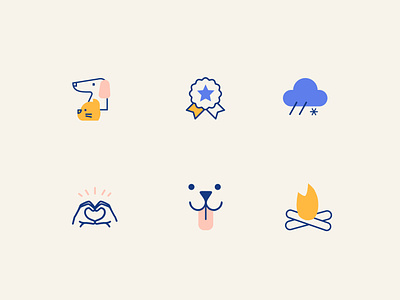 Goldpaw Brand Icons brand icons custom icons dog brand icons icon design icon set playful icons