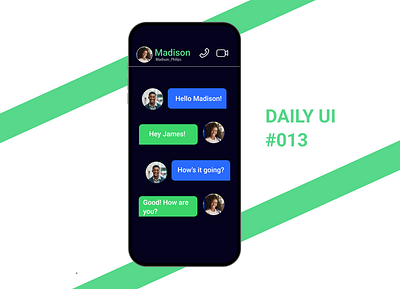 Daily UI #013- Direct Message app design ui ux