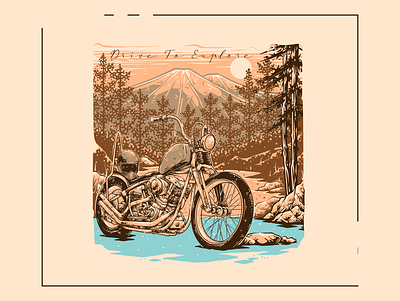 Ride To Explore | Chopper graphic design handdraw illustration retrodesign vector vintagedesign