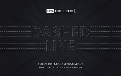 Dash line editable text effect signs