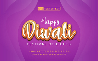 Diwali 3d text effect - festival of lights background