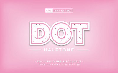 Dot halftone retro editable text effect with pink background design