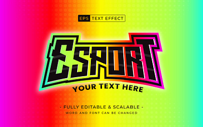 Esport gaming style editable text effect style