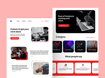 Freelance Website branding creative freelance landing page ui web design website work