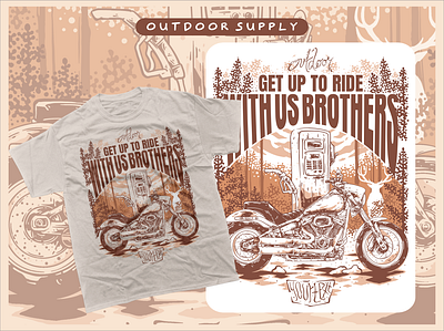 Get Up To Ride handdraw illustration outdoor retrodesign vintagedesign