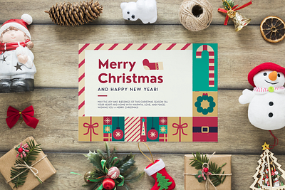 Festive Christmas Card Template canva card christmas design holiday merrychristmas new year season template xmas
