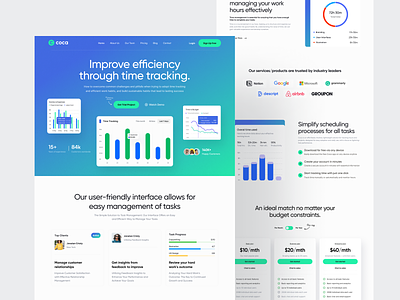 Tracking Software Landing Page agency analytics app chart graph kit landing page responsive saas software tracking ui website