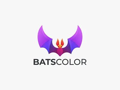 BATS COLOR animal design graphic animal logo bat color bat coloring bat design bat icon bat logo branding design graphic design icon illustration logo