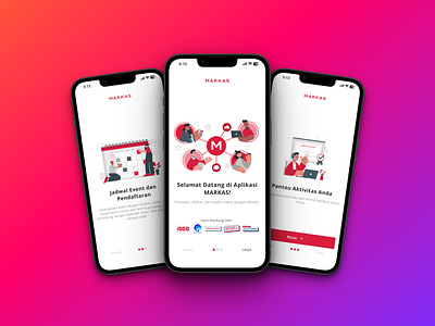 MARKAS - Event Management System App event app event management system event mobile app markas onboarding screen splash screen ui mobile
