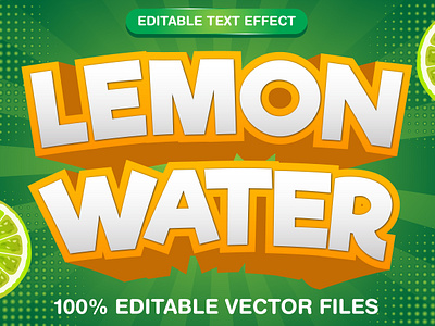 LEMON WATER 3d text style effect 3d brand text branding editable vector files graphic design graphic style lemon lemon text lemon vector lemon water text text effect vector vector text effect vector text mockup