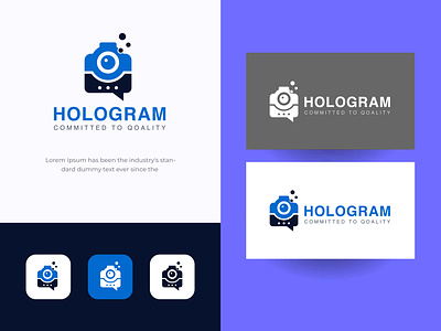 Photography with chat logo. Camera with message logo. app apps logo branding call camera chat graphic design hologram illustration logo logo design message messanger mobile app photography photoshoot talk ui vedio vedio call