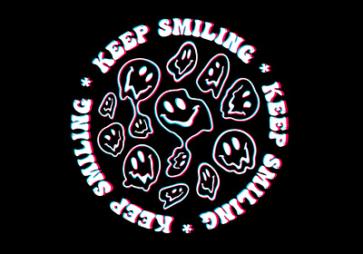 Keep Smiling Glitch glitch keep smiling shein smiley faces vector art vector illustration y2k