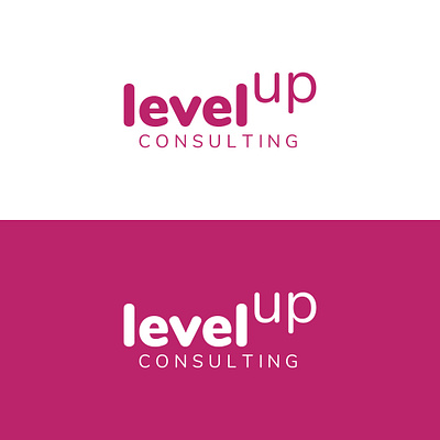 level up consulting logo consulting lettering logo minimal minimalist pink simple typographic wordmark