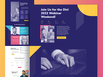 Webinar Layout Pack countdown divi elegantthemes event layoutpack timer ui ux webdesign webinar website zaib