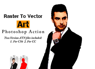 Raster to Vector Art Photoshop Action photoshop tutorial