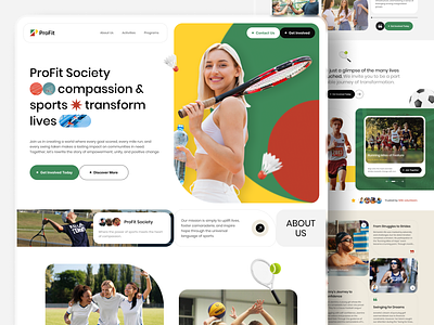Sports Landing Page UI Template charity community interface landing page landing page design landing page template mobile product responsive sport sport landing page sport society sport template template ui ui design ui template website