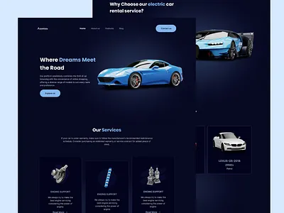 AutoVista - car rental service website automotive car booking car design car rent car service car website clean ui home page interface landing page luxury car minimal minimalism rental car transport ui visual design ux ux design vehicles website